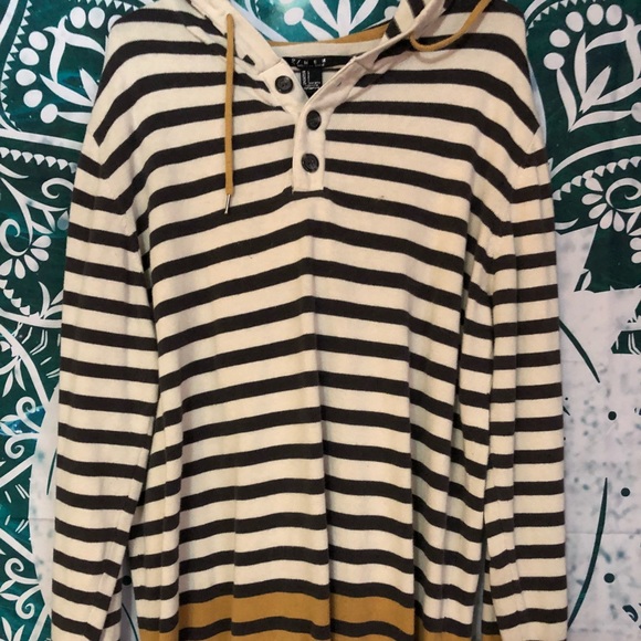 21men Other - Mens Mustard Yellow Striped Hoodie